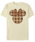 Фото #1 товара Men's Fall Plaid Minnie Short Sleeve Crew T-shirt