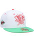 Фото #1 товара Men's White, Green Oakland Athletics Alternate Logo Watermelon Lolli 59Fifty Fitted Hat
