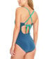 ფოტო #2 პროდუქტის Women's Ruffle-Tiered Color-Blocked One-Piece Swimsuit