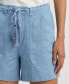 Фото #3 товара Women's Linen Drawcord Shorts