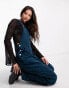 Фото #1 товара DTT Ivy cord wide leg dungarees with pockets in blue