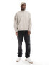 Hollister oversized half zip sweatshirt in tan