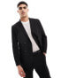 Jack & Jones Premium double breasted suit jacket in black Черный, 46 - Chest 36 - фото #4