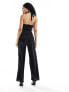 TFNC Petite wrap front jumpsuit in black