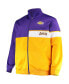 Фото #3 товара Men's Purple, Gold Los Angeles Lakers Big and Tall Pieced Body Full-Zip Track Jacket