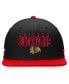 Фото #2 товара Men's Black, Red Chicago Blackhawks Fundamental Colorblocked Snapback Hat