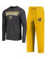 ფოტო #1 პროდუქტის Men's Yellow, Heathered Charcoal Wichita State Shockers Meter Long Sleeve T-shirt and Pants Sleep Set