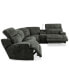 Фото #6 товара Sebaston 5-Pc. Fabric Sectional with 3 Power Motion Recliners and 1 USB Console, Created for Macy's