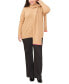 Trendy Plus Size Scarf and Crewneck Sweater Set