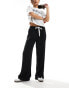 Фото #1 товара ASOS DESIGN wide leg pull on trouser with contrast tie detail