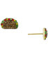 ფოტო #1 პროდუქტის Multicolor Crystal Taco Stud Earrings in 18k Gold-Plated Sterling Silver, Created for Macy's