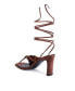 ფოტო #3 პროდუქტის Women's Chasm Satin Ruched Strap Tie Up Sandals