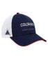 ფოტო #1 პროდუქტის Men's Navy, White Colorado Avalanche Authentic Pro Alternate Jersey Adjustable Trucker Hat