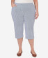 Фото #1 товара Plus Size All American Striped Clamdigger Capri Pants