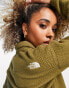 The North Face cropped 1/4 zip sherpa fleece in khaki Exclusive at ASOS