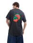 Adidas Originals cherry back print t-shirt in black grau, XL - фото #2