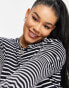 ASOS DESIGN Curve long sleeve striped t-shirt in navy