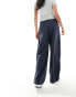 Weekday Zia tailored slouchy trousers in dark blue