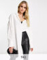 Vero Moda Tall Aware open tie back longline shirt in white