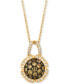 Фото #1 товара Chocolatier® Diamond Cluster 18" Pendant Necklace (7/8 ct. t.w.) in 14k Gold