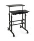 Height Adjustable Mobile Standing Desk with Rolling Wheels for Office and Home