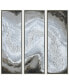 Iced Textured Metallic Hand Painted Wall Art Set by Martin Edwards, 60" x 20" x 1.5"