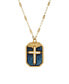 ფოტო #1 პროდუქტის Symbols of Faith Enamel Blue Cross Necklace