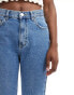 Pull&Bear high waisted mom jean in medium blue