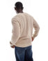 ADPT oversized fisherman rib crew neck jumper in beige Federgrau, XL - фото #4