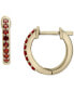 ფოტო #4 პროდუქტის 2-Pc. Set Citrine (1/4 ct. t.w.) & Lab-grown White Sapphire (1/2 ct. t.w.) Hoop & Dangle Star Earrings in 14k Gold-Plated Sterling Silver
