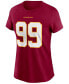 Women's Chase Young Burgundy Washington Football Team Name Number T-shirt