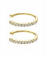 Pave Cubic Zirconia Ear Cuffs in 14k Gold over Sterling Silver
