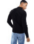 ASOS DESIGN midweight half zip jumper in black Черный, L - Chest 42 - фото #4