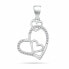 Romantic silver heart pendant with zircons PT12W