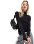 Фото #1 товара & Other Stories long sleeve high neck top with seam detail in black