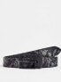 Фото #2 товара ASOS DESIGN slim reversible faux leather belt in black and snake