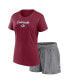 Women's Burgundy, Gray Colorado Avalanche Script T-shirt and Shorts Set