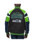 Фото #2 товара Men's Black Seattle Seahawks Faux Suede Raglan Full-Zip Varsity Jacket