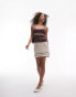 Topshop satin lace cami in wine with apricot lace