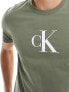 Фото #5 товара Calvin Klein monogram crew neck tee in olive