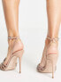 Steve Madden Bedazzle heeled sandals in rose gold