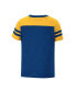 Фото #4 товара Футболка для малышей Colosseum Девочка Темно-синяя, Золотая Вест Вирджиния Горные Вепрь Обещание полосатая V-образная футболка