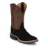 Фото #2 товара Justin Boots Alamo Wide Square Toe Cowboy Mens Black, Brown Casual Boots BR389