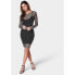 ფოტო #2 პროდუქტის Women's Crystal Mesh Mini Dress