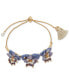 ფოტო #1 პროდუქტის Gold-Tone Beaded 3D Openwork Flower Slider Bracelet