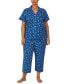 Фото #1 товара Plus Size 2-Pc. Printed Capri Pajamas Set