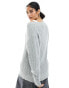 Фото #8 товара Weekday Farila oversized v neck ladder knit jumper in light grey