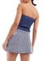 Фото #3 товара COLLUSION wrap mini kilt in blue check