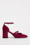 BLOCK HEEL SHOES WITH ANKLE STRAP