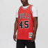 Фото #3 товара Mitchell & Ness NBA 复古运动篮球背心 AU球员版 94-95 公牛队 乔丹 45号 情侣款 红色 / Жилетка баскетбольная Mitchell & AJY4LG19008-CBUSCAR94MJO